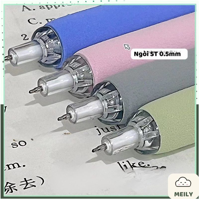 Bút gel bấm không tiếng động Languo ngòi ST mực đen B130
