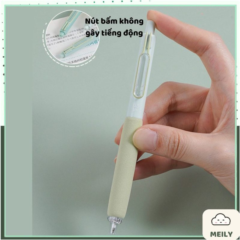 Bút gel bấm không tiếng động Languo ngòi ST mực đen B130