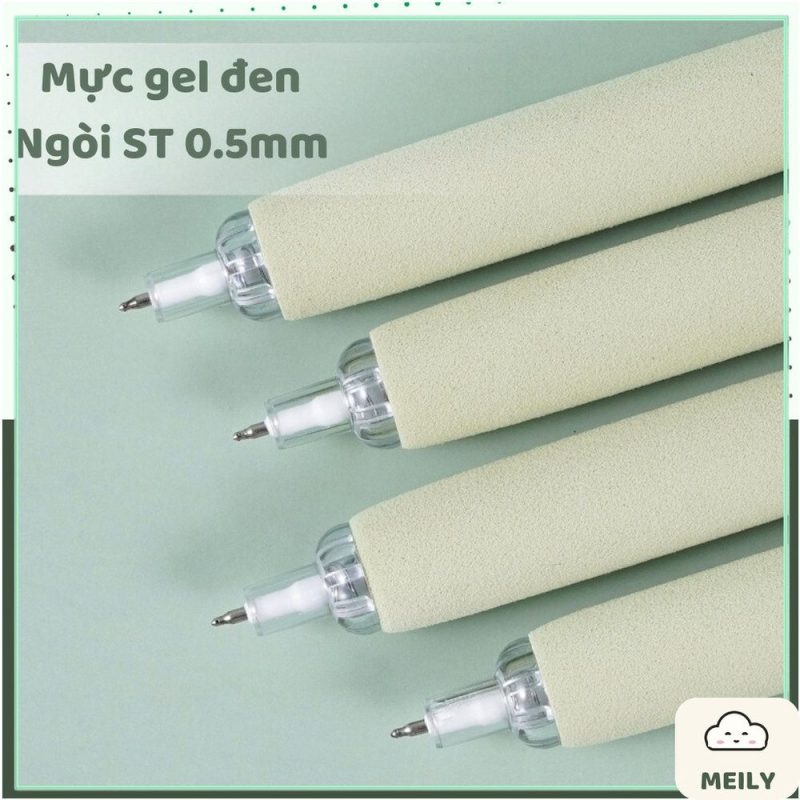 Bút gel bấm không tiếng động Languo ngòi ST mực đen B130