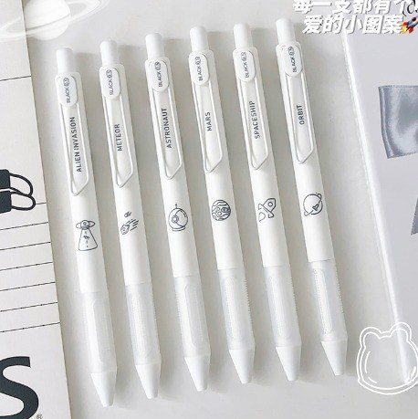 Bút gel bấm mực đen Lopet thiết kế Trendy 0.5mm viết cute cài kim - Bút tàu vũ trụ B63 dm-911m