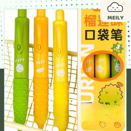 Bút gel bấm mực đen ngòi 0.5mm sầu riêng Mura B128
