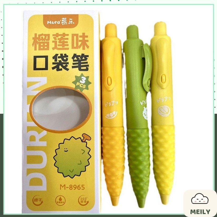 Bút gel bấm mực đen ngòi 0.5mm sầu riêng Mura B128