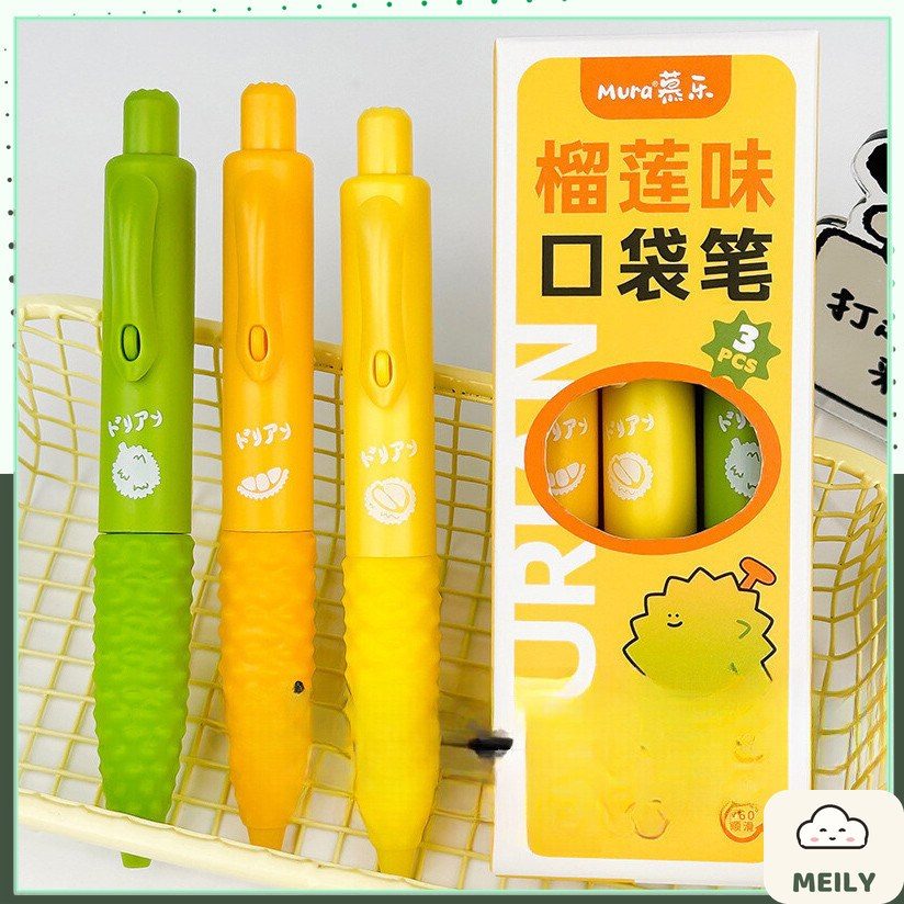 Bút gel bấm mực đen ngòi 0.5mm sầu riêng Mura B128