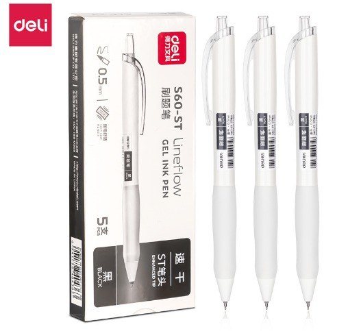 Bút Gel Deli Bi Nước Viết Bấm Mực Gel S08 - Bút mực gel Deli đệm tay - S60-ST