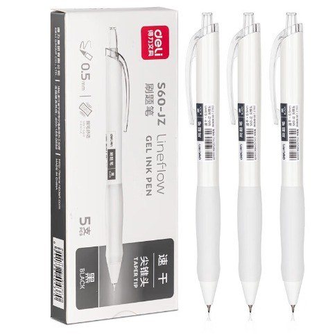 Bút Gel Deli Bi Nước Viết Bấm Mực Gel S08 - Bút mực gel Deli đệm tay - S60-JZ