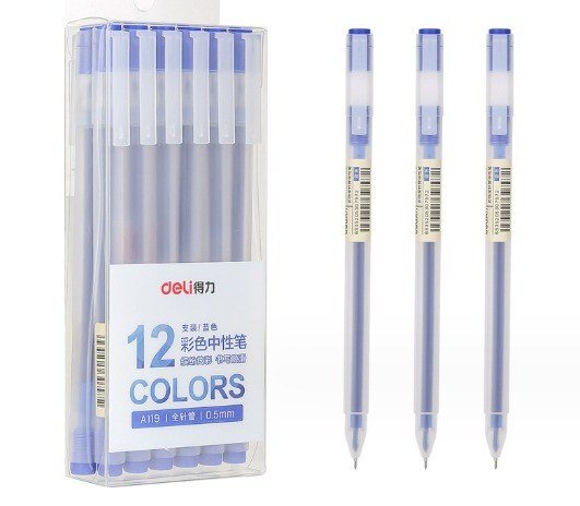 Bút gel Deli mực đen A119 - Xanh dương