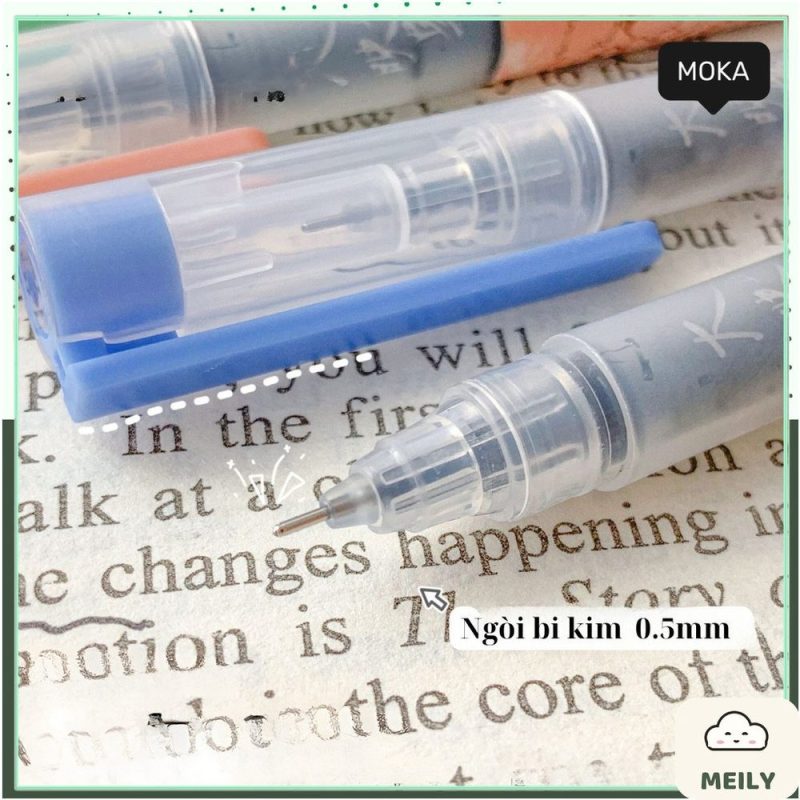 Bút gel Moka nghệ thuật in họa tiết chữ Moon Light