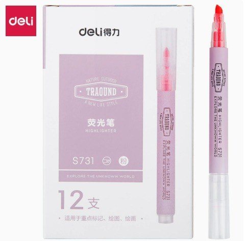 Bút highlight Deli S731 - Màu hồng