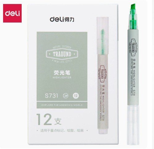 Bút highlight Deli S731 - Màu xanh lá cây