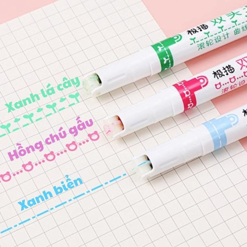Bút highlight HI11 ngòi lăn bút hai - 2 đầu - xanh biển