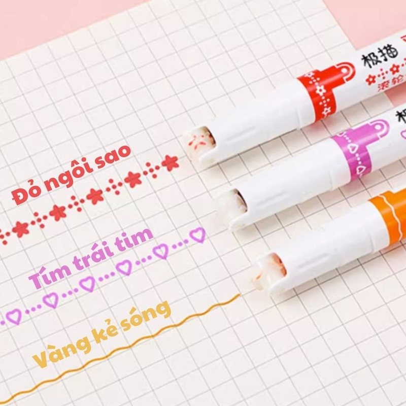 Bút highlight HI11 ngòi lăn bút hai - 2 đầu - Đỏ