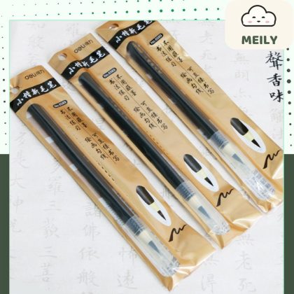 Bút lông mực đen ngòi mềm luyện viết chữ Hán với mực sẵn. Deli 6589
