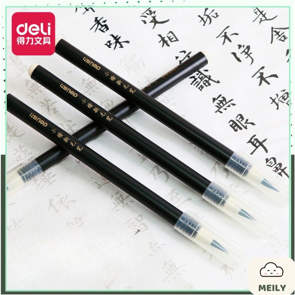 Bút lông mực đen ngòi mềm luyện viết chữ Hán với mực sẵn. Deli 6589