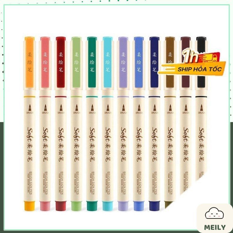 Bút lông Soft tips viết calligraphy nét thanh nét đậm ngòi brush B24