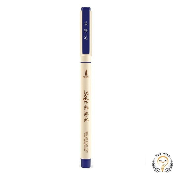 Bút lông Soft tips viết calligraphy nét thanh nét đậm ngòi brush B24 - Xanh dương đậm ds-827霜夜