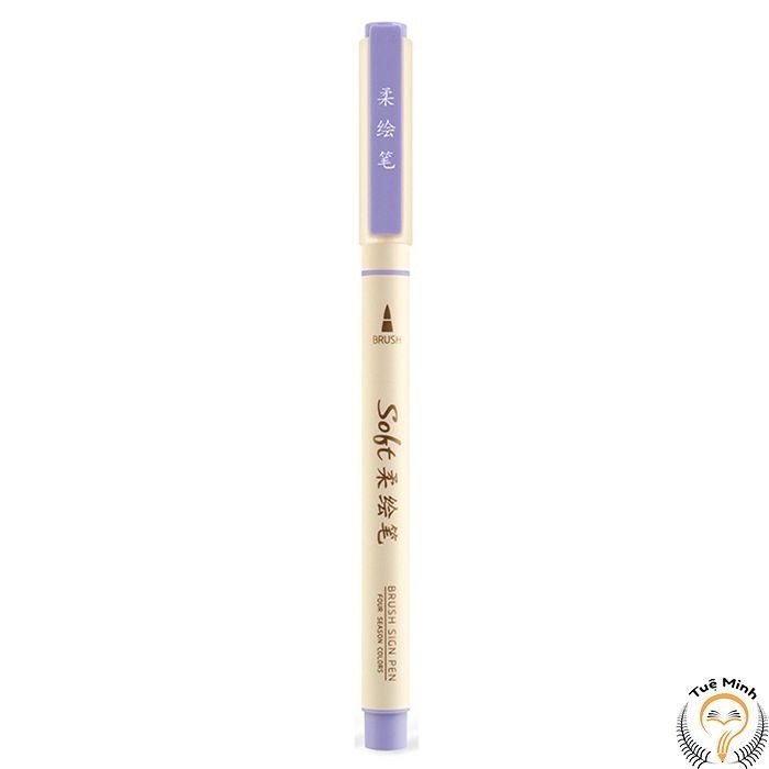 Bút lông Soft tips viết calligraphy nét thanh nét đậm ngòi brush B24 - Tím ds-827 白堇