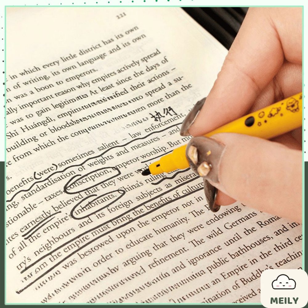 Bút marker 2 đầu không phai ngòi 0.5 1.2mm hình vịt vàng dễ thương B165