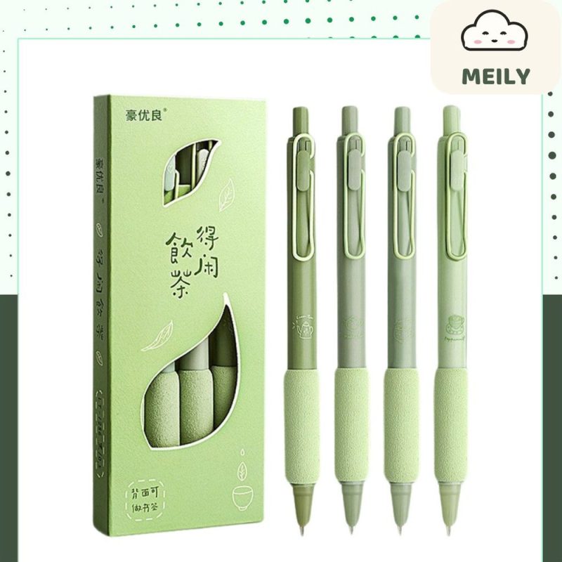 Bút Máy Bấm Trà Xanh B178 Ngòi 0.38mm