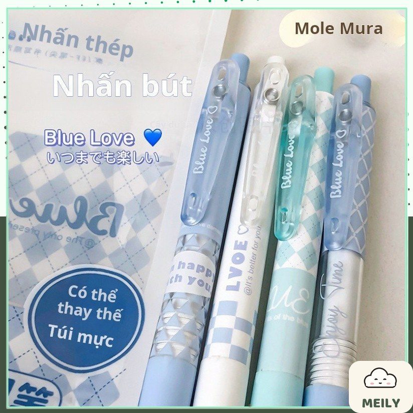 Bút máy bơm mực dạng ngòi bấm xanh dương Blue Love B119