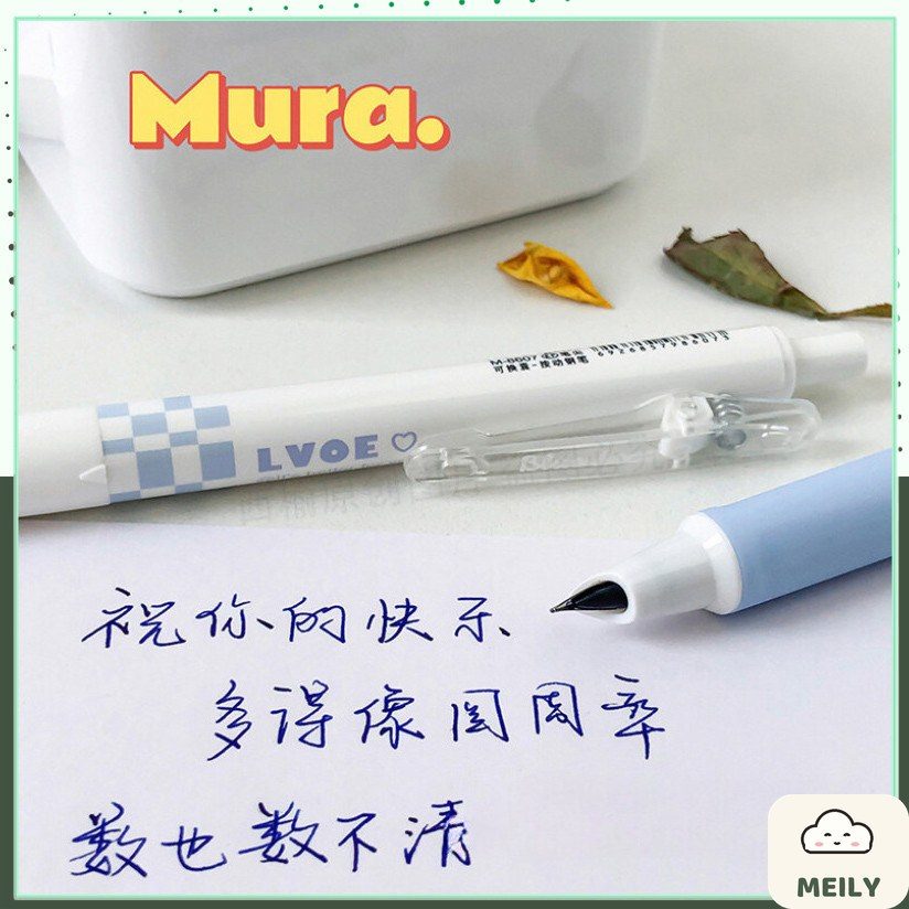 Bút máy bơm mực dạng ngòi bấm xanh dương Blue Love B119