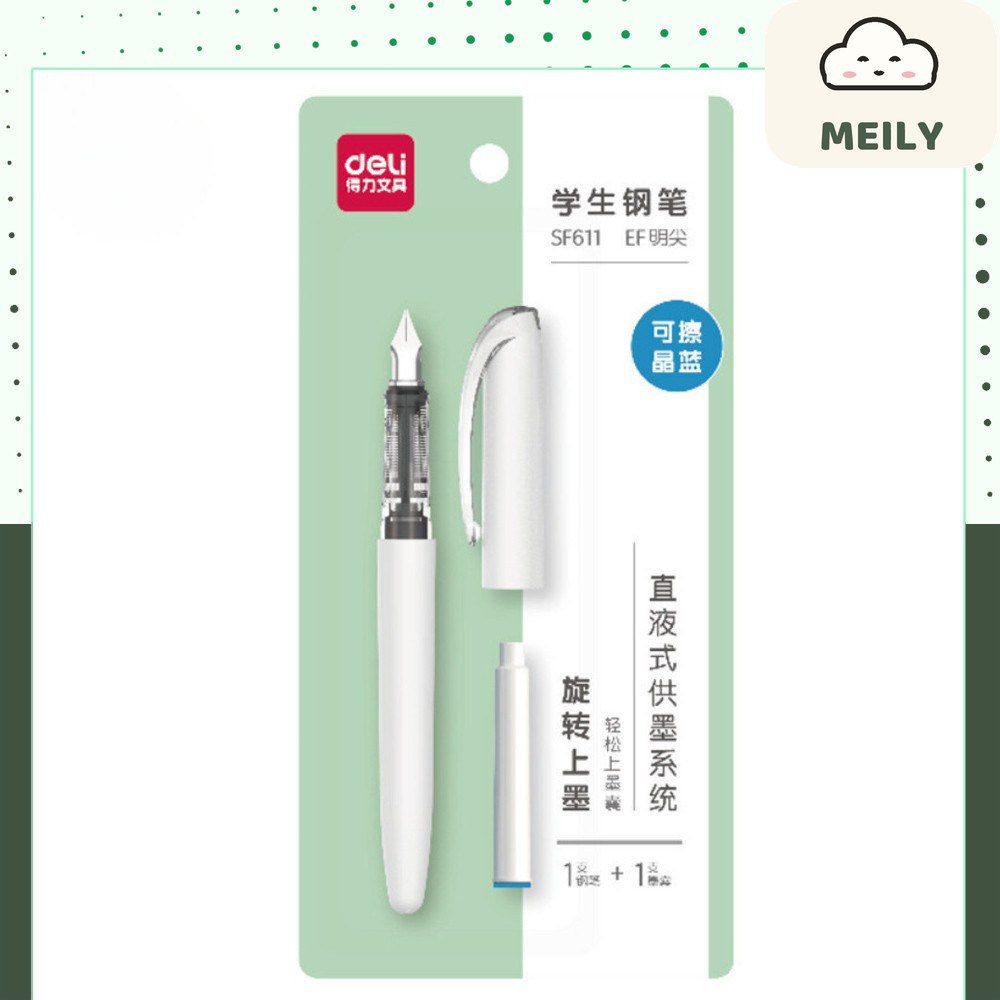 Bút máy Deli kèm 1 ống mực xanh SF611