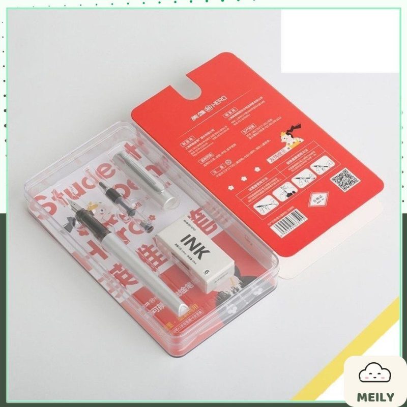 Bút máy Hero luyện chữ đẹp kèm lọ mực B68