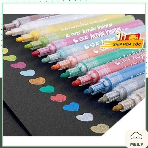 Bút sơn acrylic không phai nhiều màu viết trên nhiều chất liệu STA1000
