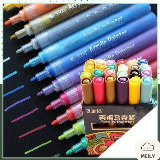 Bút sơn acrylic không phai nhiều màu viết trên nhiều chất liệu STA1000