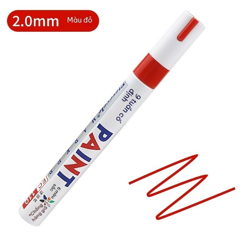 Bút sơn đánh dấu chống nước, nhanh khô viết kim loại, vải B211 - Màu đỏ