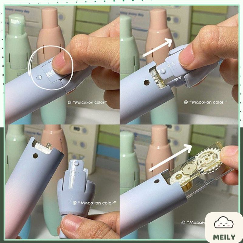 Bút xóa kéo đầu bấm thân ombre pastel B114