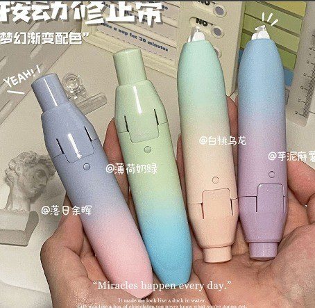 Bút xóa kéo đầu bấm thân ombre pastel B114 - Bút xóa kéo đầu bấm thân pastel B114