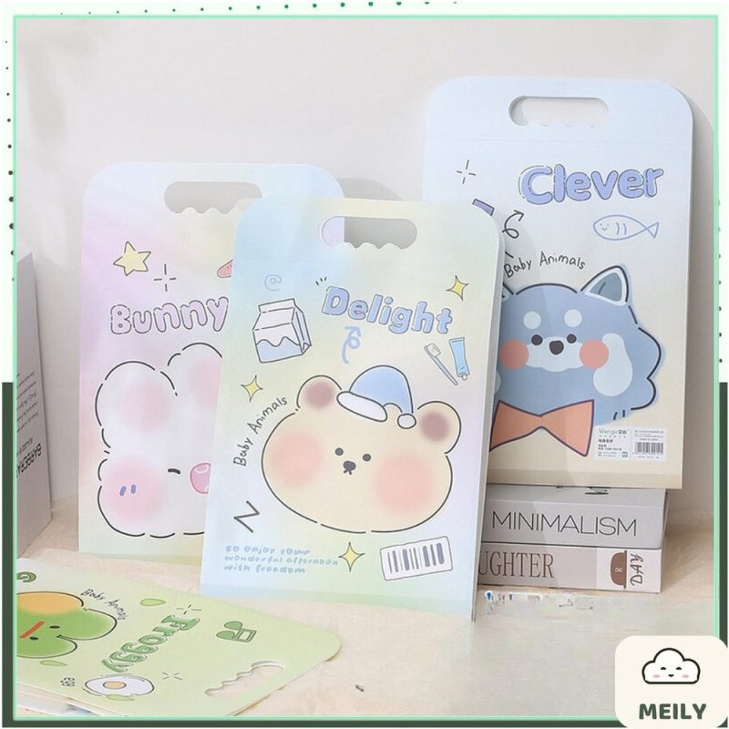 Cặp đựng giấy tờ hình hoạt tình pastel