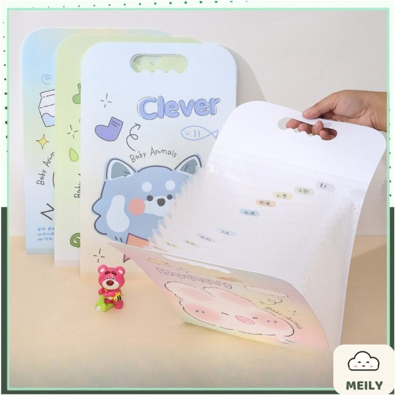 Cặp đựng giấy tờ hình hoạt tình pastel