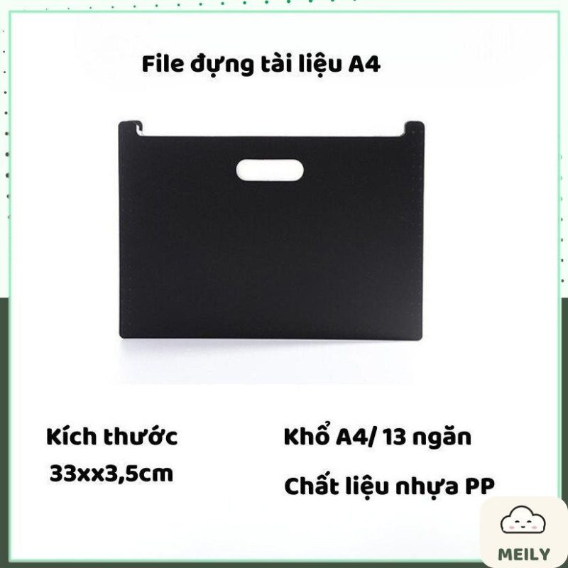 Cặp nhựa 13 ngăn đựng tài liệu A4 K127