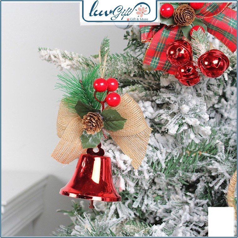 Chùm chuông treo cửa Giáng sinh màu vàng trang trí cây thông Noel