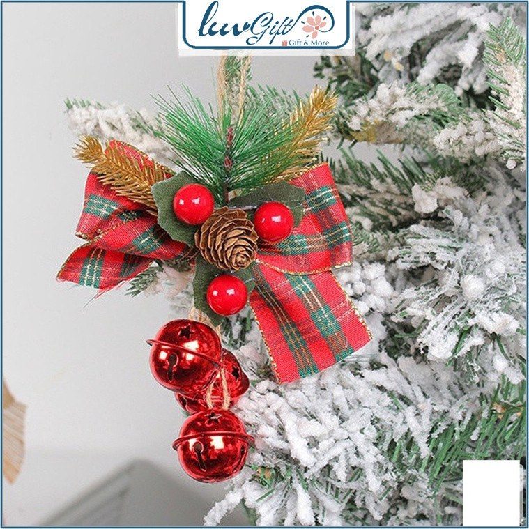 Chùm chuông treo cửa Giáng sinh màu vàng trang trí cây thông Noel
