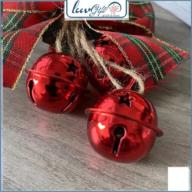 Chùm chuông treo cửa Giáng sinh màu vàng trang trí cây thông Noel