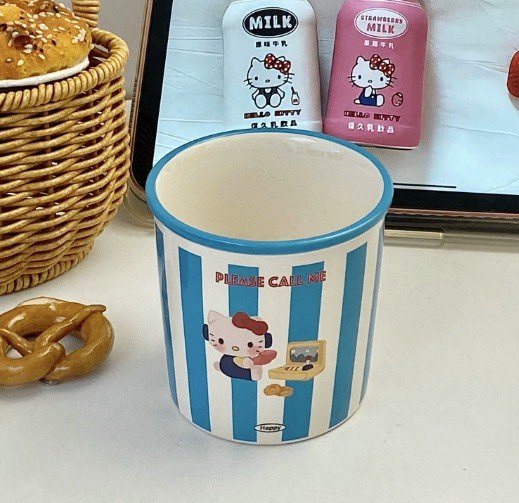 Cốc gốm KT phong cách hàn quốc 350ml quà tặng đáng yêu cho học sinh - xanh