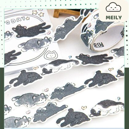 Cuộn Sticker Momo Kích Thước 30mmX2m Sổ Tay Trang Trí DIY Mèo Dễ Thương STI92