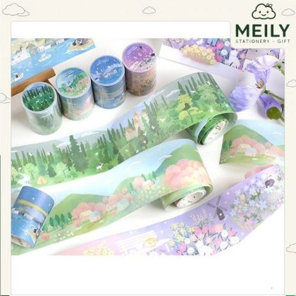 Cuộn Washi Tape băng dính rộng 5cm họa tiết Anime
