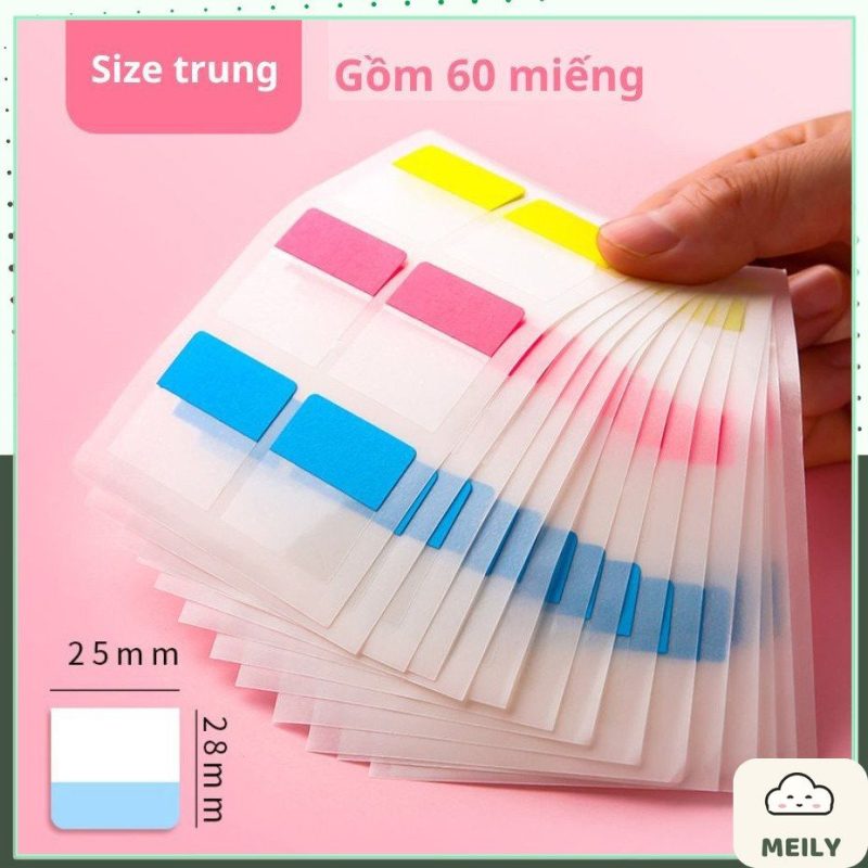 Đánh dấu trang note nhựa Pet 3 màu, miếng đánh dấu NO35
