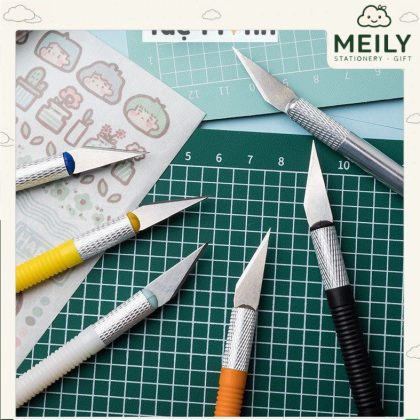 Dao cắt Washi tape, dao điêu khắc gọt mô hình kèm 8 lưỡi dự phòng