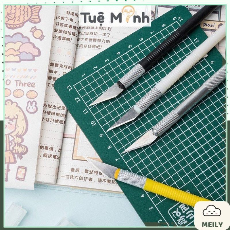 Dao cắt Washi tape, dao điêu khắc gọt mô hình kèm 8 lưỡi dự phòng