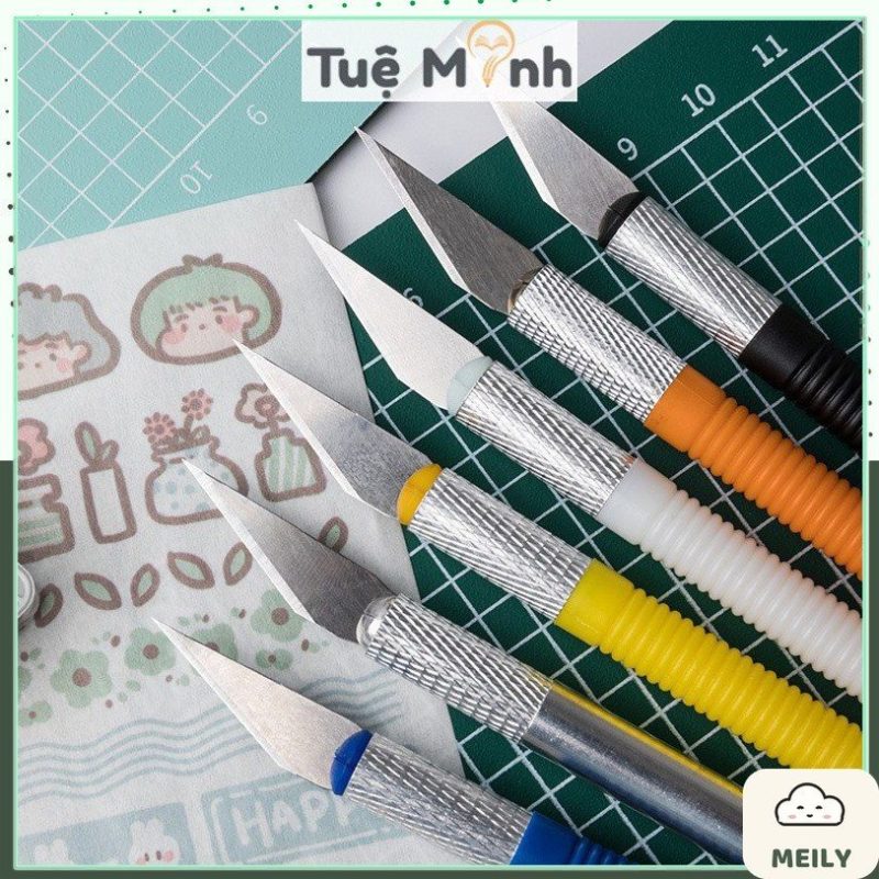 Dao cắt Washi tape, dao điêu khắc gọt mô hình kèm 8 lưỡi dự phòng