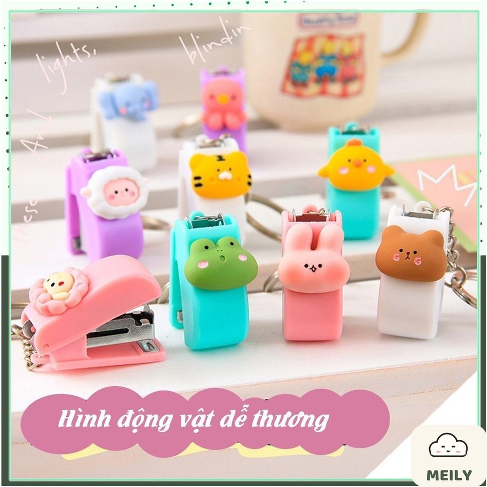 Dập ghim mini cute hình động vật kiêm móc khóa