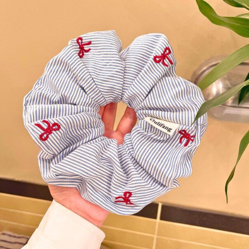 Dây buộc tóc vải cotton phom rộng 14cm thoáng mát