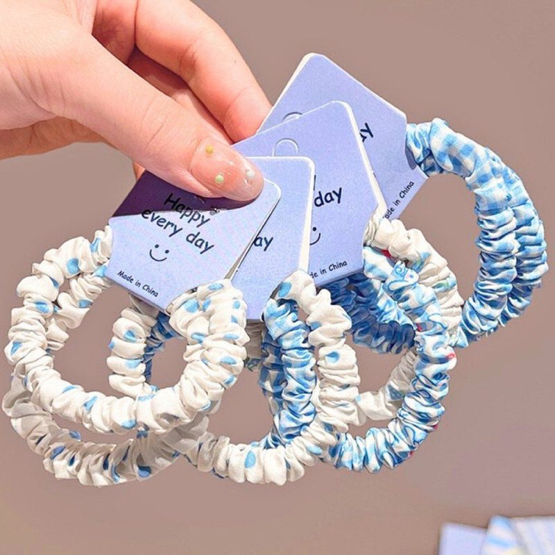 Dây buộc tóc vải cotton phom rộng 14cm thoáng mát