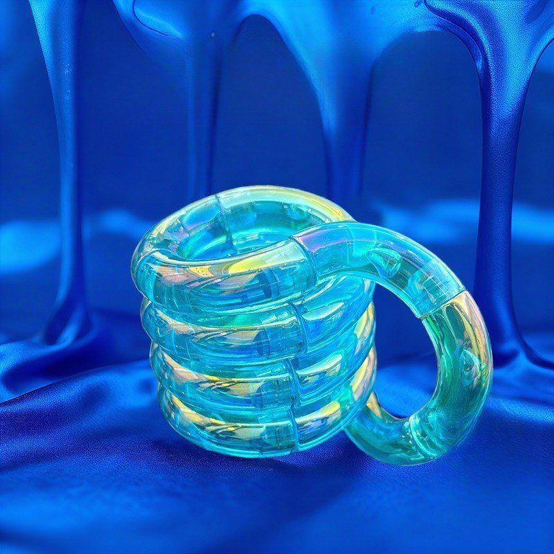 Đồ chơi vòng xoắn thư giãn tangle BL178 - Ánh kim xanh dương