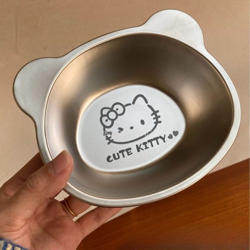 Đồ dùng ăn uống inox mèo Kitty dễ thương BL197