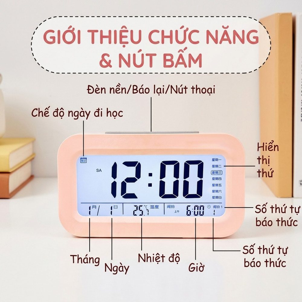 Đồng Hồ Báo Thức Mini Màn Hình LED BL27